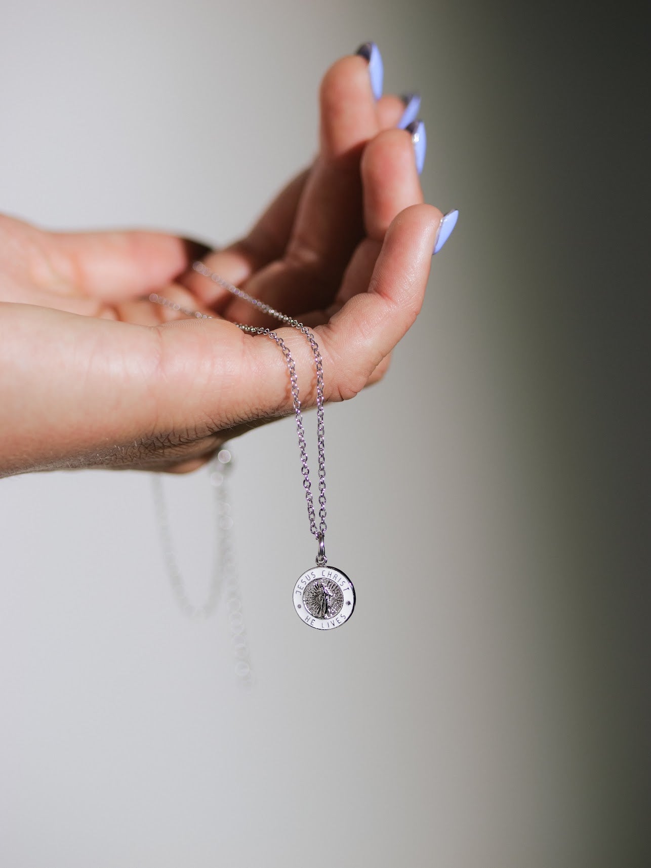 He Lives Necklace – "Jesus Christ, He Lives" Pendant  (13mm)