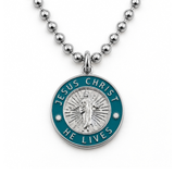 Silver and Green / Ball Chain