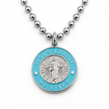 Silver and Sky Blue / Ball Chain