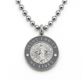 Jesus Christ He Lives medium pendant necklace, silver and space grey, ball chain