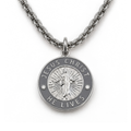 Jesus Christ He Lives medium pendant necklace, silver and space grey, premium chain