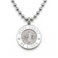 Jesus Christ He Lives medium pendant necklace, silver and white, ball chain