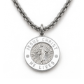 Jesus Christ He Lives medium pendant necklace, silver and white, premium chain