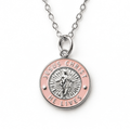 Jesus Christ He Lives small pendant necklace, silver and pink
