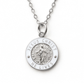 Jesus Christ He Lives small pendant necklace, silver and white