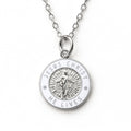 Jesus Christ He Lives small pendant necklace, silver and white