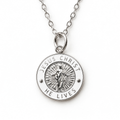 Jesus Christ He Lives small pendant necklace, silver and white