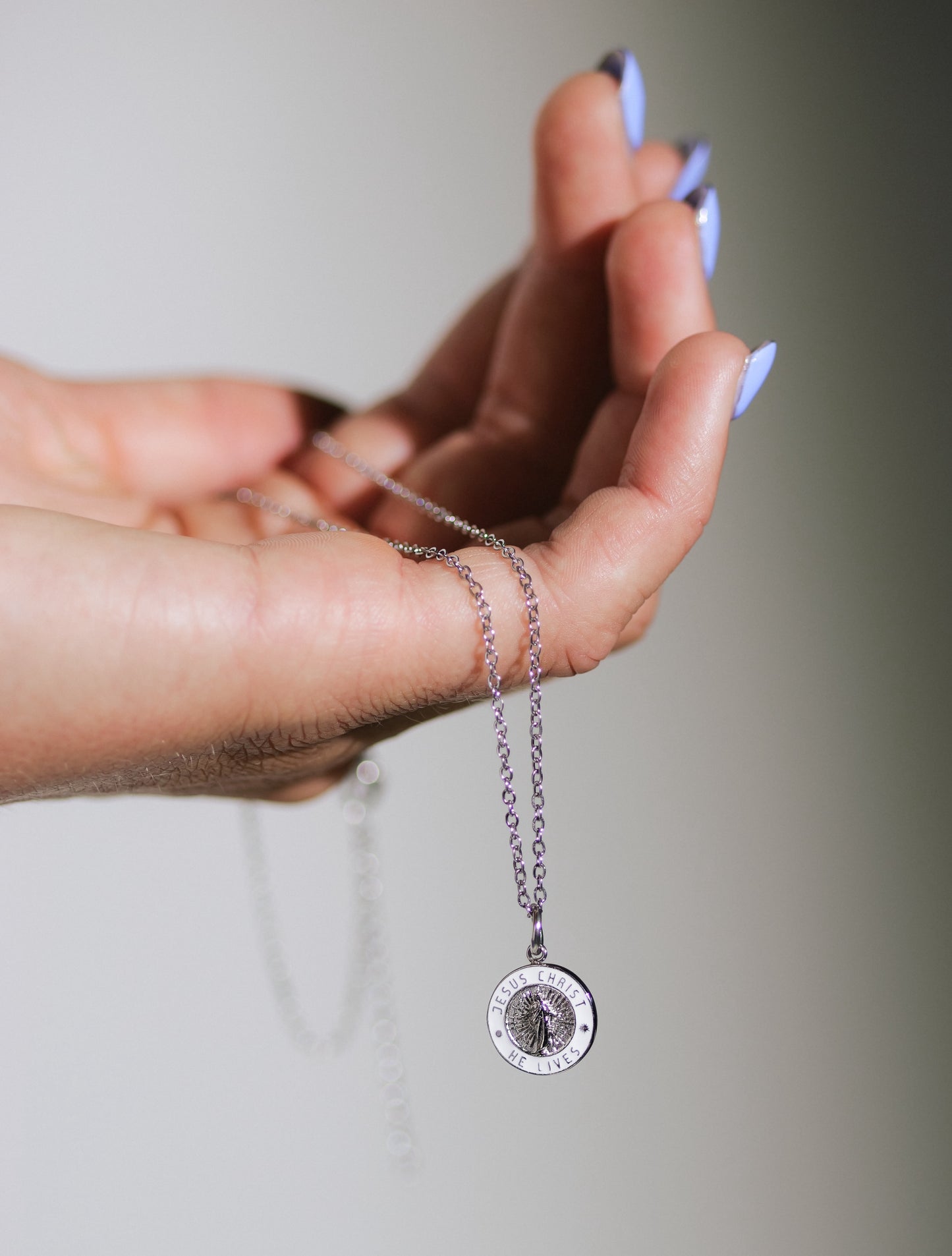 He Lives Necklace – "Jesus Christ, He Lives" Pendant  (13mm)