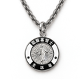 Silver Jesus Christ He Lives language necklace in Chinese on premium chain