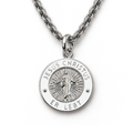 Silver Jesus Christ He Lives language necklace in German on premium chain