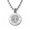Silver Jesus Christ He Lives language necklace in Portuguese on ball chain