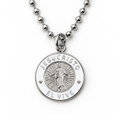Silver Jesus Christ He Lives language necklace in Spanish on ball chain