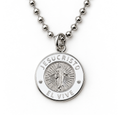 Silver Jesus Christ He Lives language necklace in Spanish on ball chain