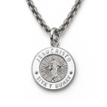 Silver Jesus Christ He Lives language necklace in Tagalog on premium chain